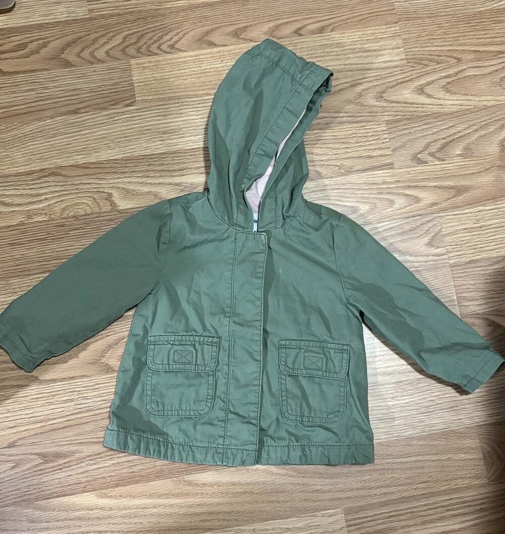 Old Navy Infant Toddler Jacket Size 12-18 Months Full Snaps with Pockets Green